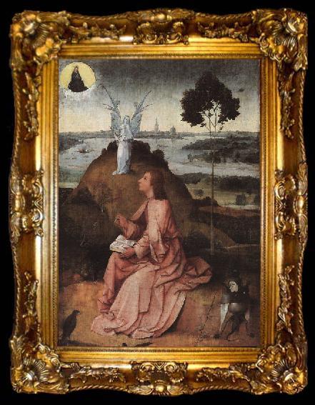 framed  BOSCH, Hieronymus St. John on Patmos, ta009-2